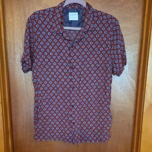 Denim & Flower Red and Blue Patterned Shirt